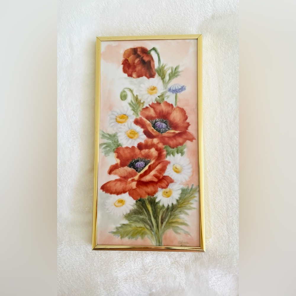 Vintage Floral Enamel‎ Painting